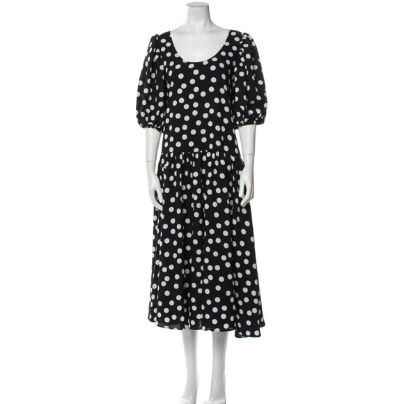 STINE GOYA Dresses & Skirts - NWOT STINE GOYA Amelia Black and White Polka-Dot Puff Sleeve Dress